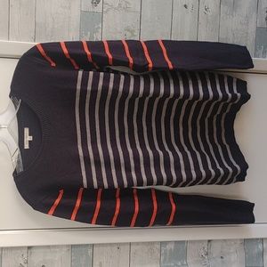 41 Hawthorn Medium Navy/Gray/Orange Striped Sweater